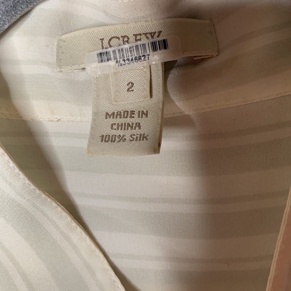 J Crew 100% Silk Blouse Size 2 - Picture 4 of 7